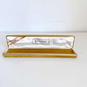 VINTAGE LADIES BULOVA GOLD VELOUR WATCH BOX FIRST LADY GEMSTONE COLLECTION